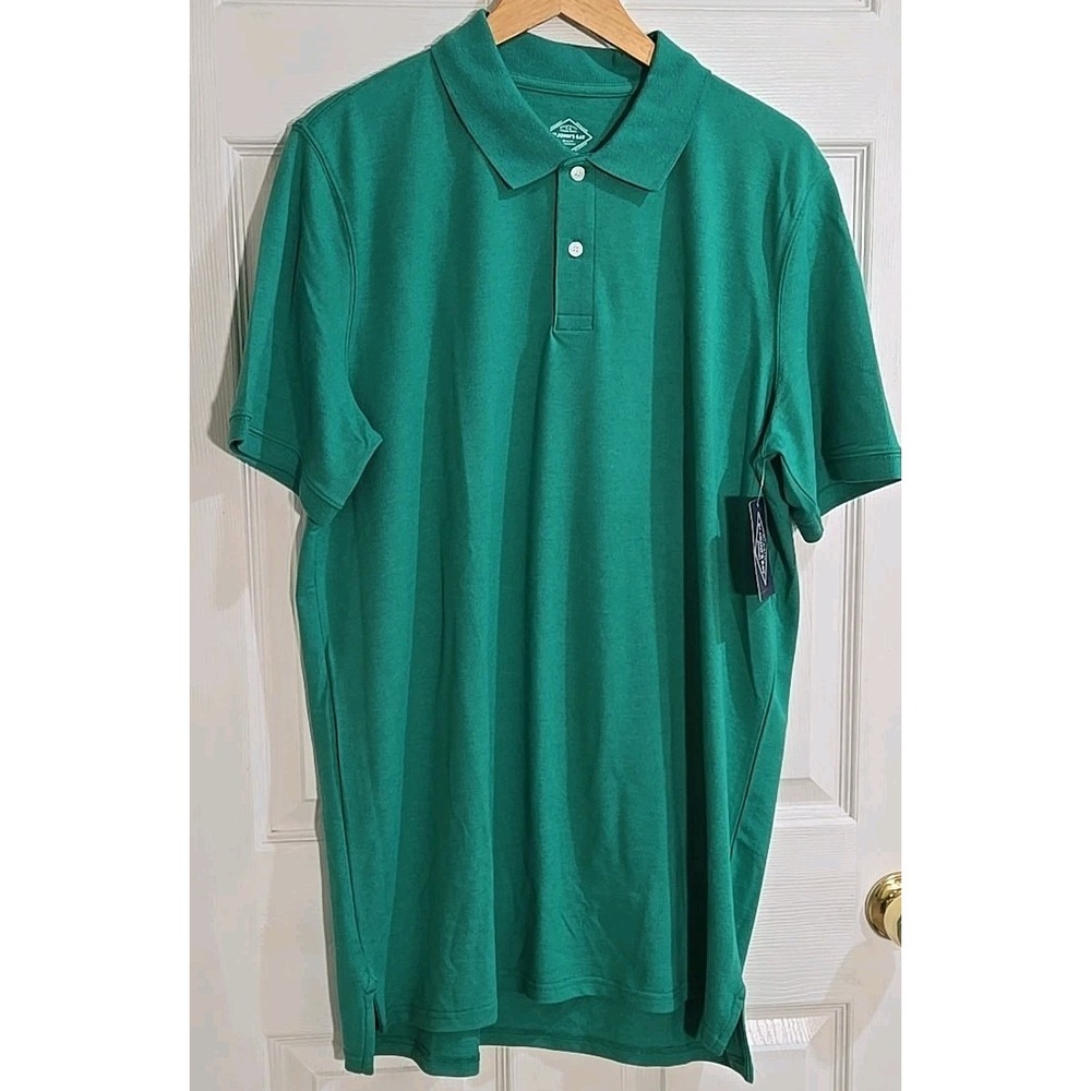 St. John's Bay Polo X-LARGE TALL Green Comfort Stretch Polo NEW
